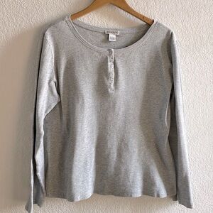 Chico’s Thermal Top Long Sleeve Heather Gray Large